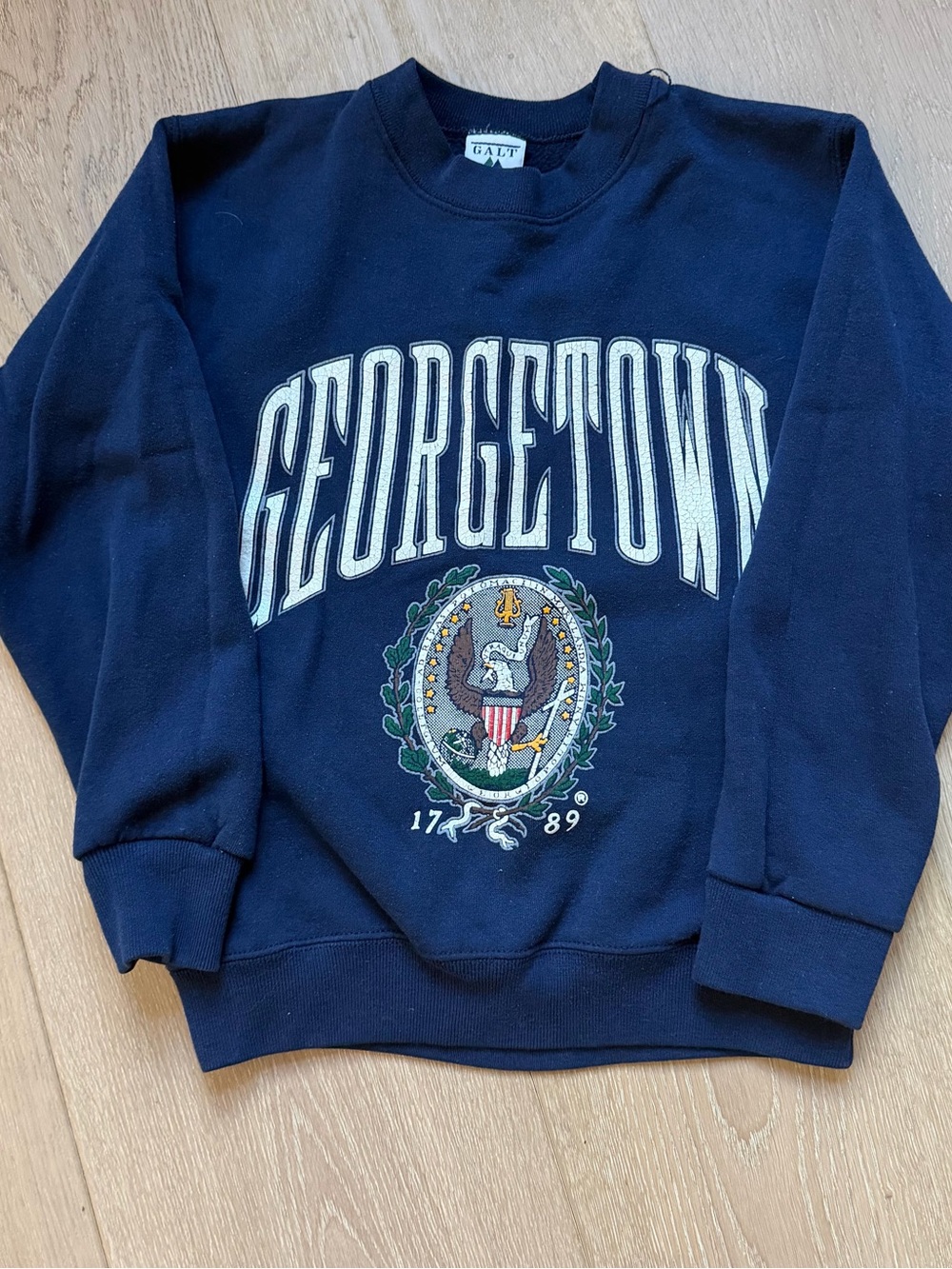 Georgetown Navy Kids Crewneck Sweatshirt with Crest